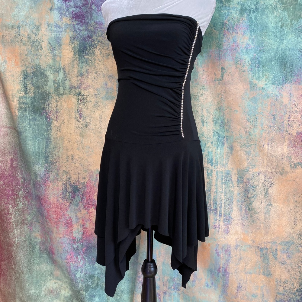 📌 kieu's Party - Cocktail - Semi Formal Strapless Dress with Rhinestones